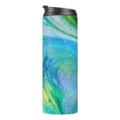 Aqua Blue Acrylic Flow Art Thermosbeker (Geroteerd rechts)