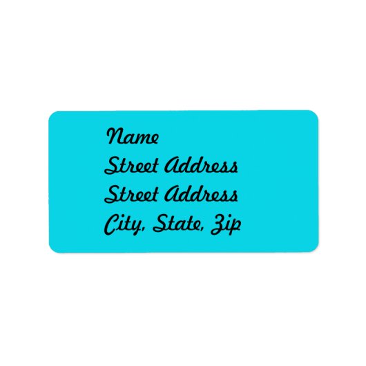Aqua Blue Address Sticker (Voorkant)