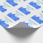 Aqua blue Adventure begint 1e verjaardag berg d Cadeaupapier (Hoek)