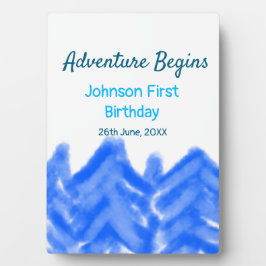 Aqua blue Adventure begint 1e verjaardag berg d Fotoplaat