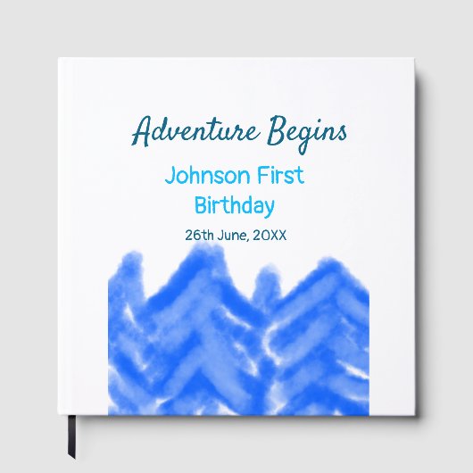 Aqua blue Adventure begint 1e verjaardag berg d Gastenboek (Voorkant)