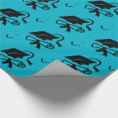 Aqua Blue Afstuderen Cadeaupapier (Hoek)