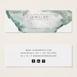 Aqua Blue Agaat Marmeren Stud Oorbel Display Kaart