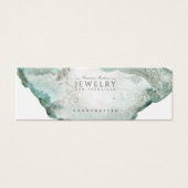 Aqua Blue Agaat Marmeren Stud Oorbel Display Kaart (Voorkant)