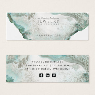 Aqua Blue Agaat Marmeren Stud Oorbel Display Kaart