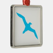 Aqua Blue Albatros Metalen Ornament (Rechts)