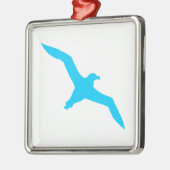Aqua Blue Albatross Metalen Ornament (Links)