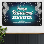 Aqua Blue and Silver Happy Retirement  Spandoek