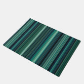 Aqua Blue and Teal Stripes Deurmat (Schuin)