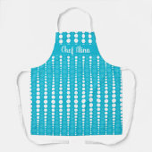 Aqua Blue and White Polka Dot Middium Apron Schort (Voorkant)