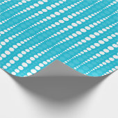 Aqua Blue and White Polka Dots Wrapping Paper Cadeaupapier (Hoek)