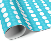 Aqua Blue and White Polka Dots Wrapping Paper Cadeaupapier (Rol Hoek)
