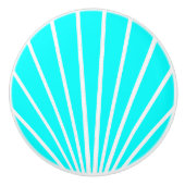 Aqua Blue Art Deco Design Keramische Knop (Voorkant)