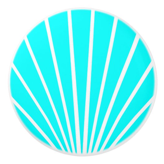 Aqua Blue Art Deco Design Keramische Knop (Voorkant)