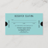 Aqua Blue Art Deco Gereserveerde Zitplaatsen Tanda Afsprakenkaartje (Voorkant)
