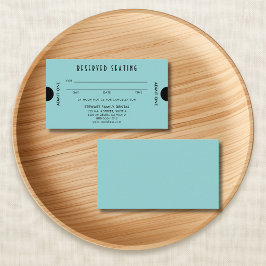 Aqua Blue Art Deco gereserveerde zitplaatsen Tandh Afsprakenkaartje