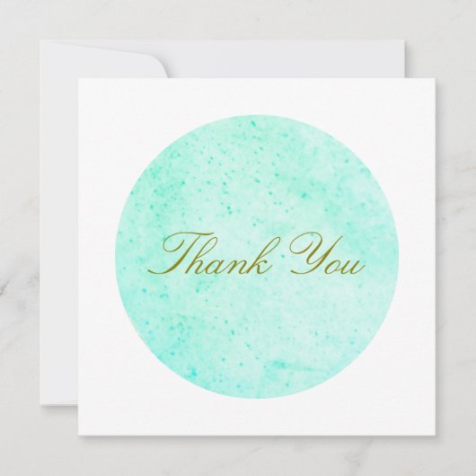 Aqua Blue Artistiek Dank je wel Bedankkaart (Voorkant)