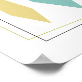 Aqua Blue Avocado Green Yellow Funky Diamonds Poster (Hoek)