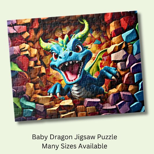 Aqua Blue Baby Dragon doorbreken Legpuzzel