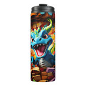 Aqua Blue Baby Dragon doorbreken Thermosbeker (Voorkant)