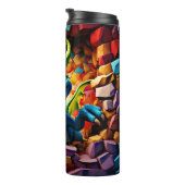 Aqua Blue Baby Dragon doorbreken Thermosbeker (Geroteerd rechts)