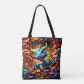 Aqua Blue Baby Dragon doorbreken Tote Bag (Achterkant)