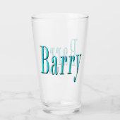 Aqua Blue Barry Name Logo, Glas (Achterkant)