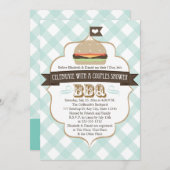 Aqua Blue BBQ-koppels Wedding Shower-uitnodigingen Kaart (Voorkant / Achterkant)