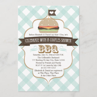 Aqua Blue BBQ-koppels Wedding Shower-uitnodigingen Kaart