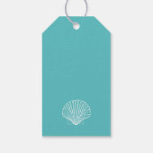 Aqua Blue Beach Guest Favor Dank u - Cadeaulabel (Achterkant)