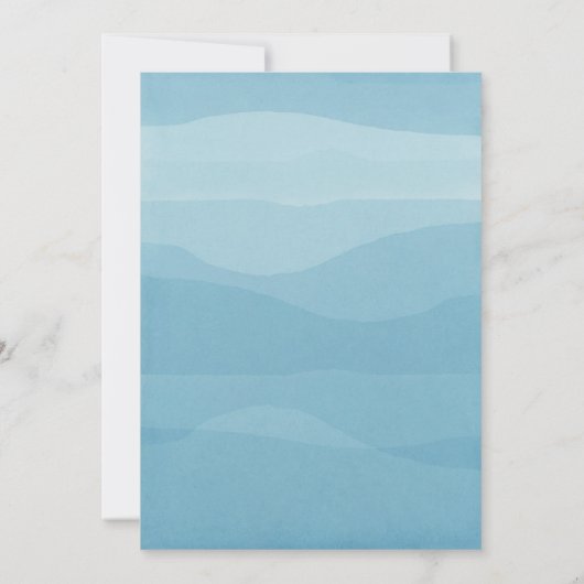 Aqua Blue Beach huwelijksuitnodiging met Gold Hear Kaart (Achterkant)