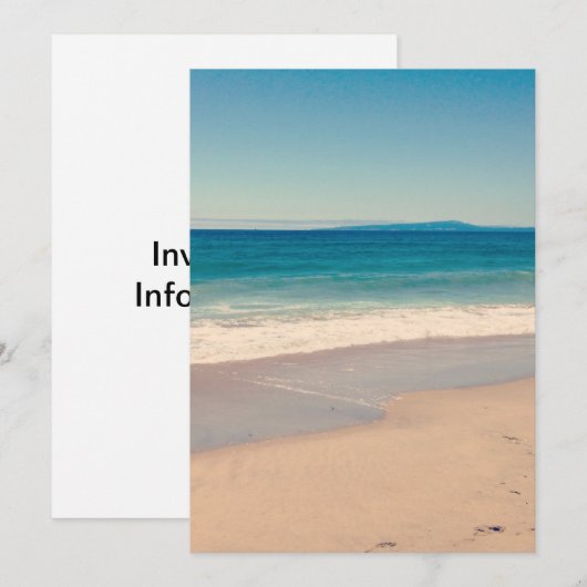 Aqua Blue Beach Sand and Zee Scene Kaart (Voorkant / Achterkant)