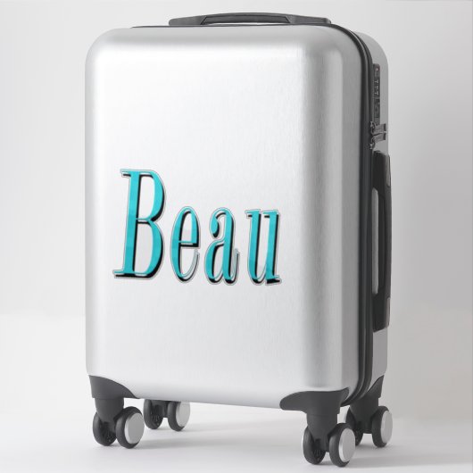 Aqua Blue Beau Name Logo, Sticker (Koffer)