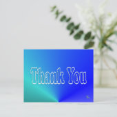 Aqua-Blue Bedankt -blanco Briefkaart (Staand voorkant)