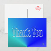 Aqua-Blue Bedankt -blanco Briefkaart (Voorkant / Achterkant)