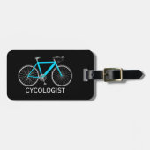 Aqua Blue Bicycle On Black Bagagelabel (Voorkant horizontaal)