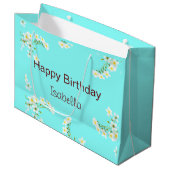 Aqua Blue Birthday Groot Cadeauzakje (Voorkant Gekanteld)