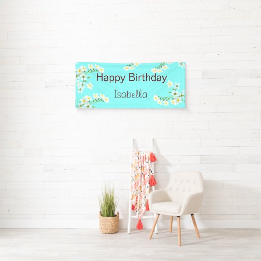 Aqua Blue Birthday Spandoek (Insitu)