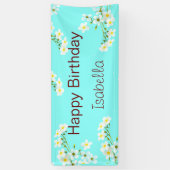Aqua Blue Birthday Spandoek (Verticaal)