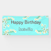 Aqua Blue Birthday Spandoek (Horizontaal)