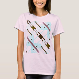 Aqua Blue Black Diagonal Arrow Southwest geïnspire T-shirt