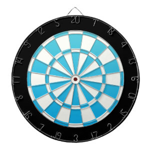 Aqua Blue Black en White Dartbord