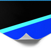 Aqua Blue Black White Diagonaal geometrisch ontwer Poster (Hoek)