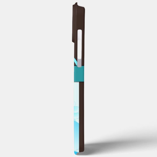 Aqua Blue Blauwgroen & Chocoladebruin Hibiscus Blo Case-Mate iPhone Case (Achterkant / Links)