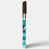 Aqua Blue Blauwgroen & Chocoladebruin Hibiscus Blo Case-Mate iPhone Case (Achterkant / Rechts)