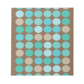 Aqua Blue, Blauwgroen en bruin Stip Modern Patroon Notitieblok (Voorkant)