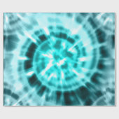 Aqua Blue Blauwgroen en White Abstract Digital Teg Cadeaupapier (Vlak)