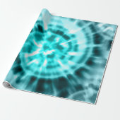 Aqua Blue Blauwgroen en White Abstract Digital Teg Cadeaupapier (Uitgerold)