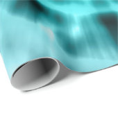 Aqua Blue Blauwgroen en White Abstract Digital Teg Cadeaupapier (Rol Hoek)