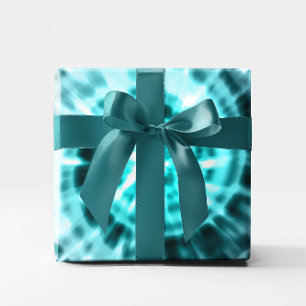 Aqua Blue Blauwgroen en White Abstract Digital Teg Cadeaupapier